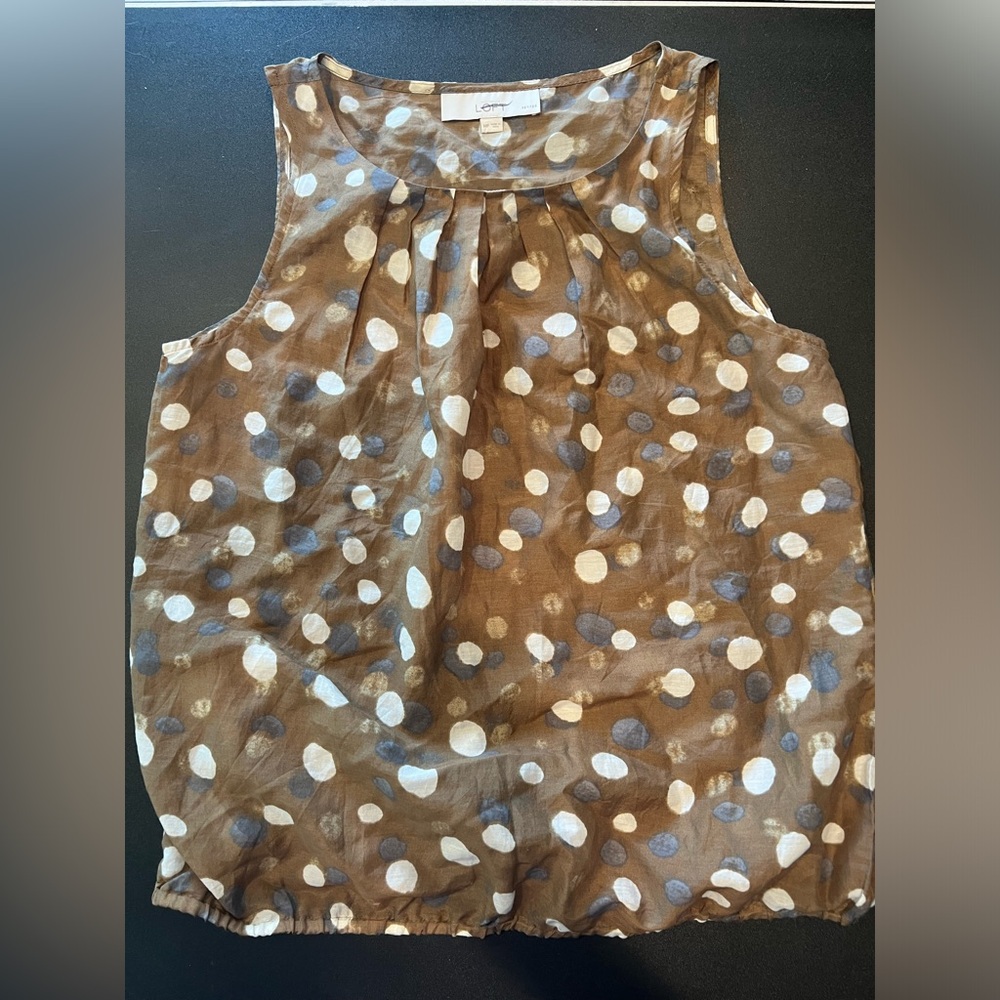 Sleeveless Ann Taylor Loft cotton and silk top M/petite